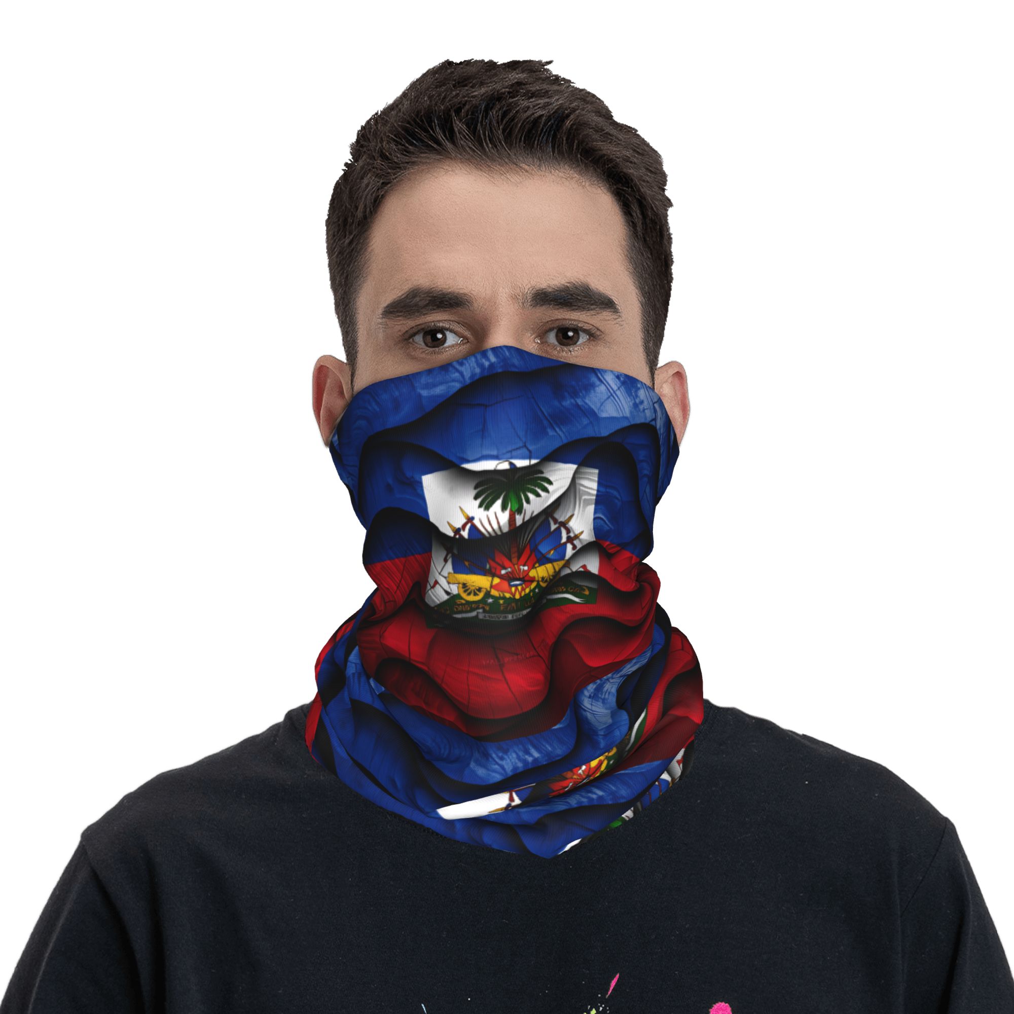 Hunting Fishing Outdoor - Haiti Bayrağı Balaclava Avcılık Balıkçılık Taktik