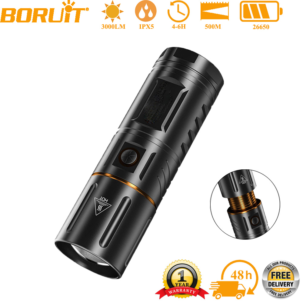 Hunting Fishing Outdoor - BORUiT Ultra Parlak 3000LM LED El