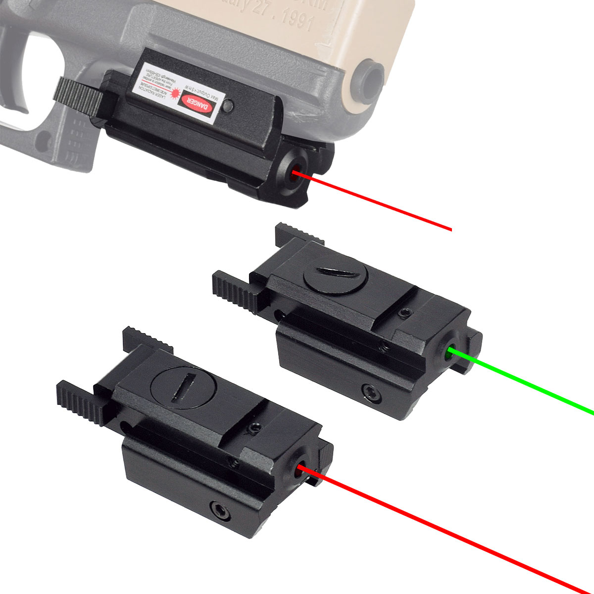 Outdoor Hunting Range - Taktik Kırmızı Yeşil Nokta Lazer silah