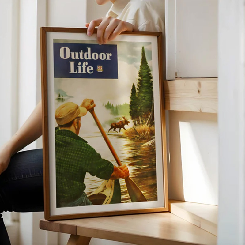 Vintage Renkli Balıkçılık Post - Outdoor Hunting Paintings incelemesi ve fiyatı